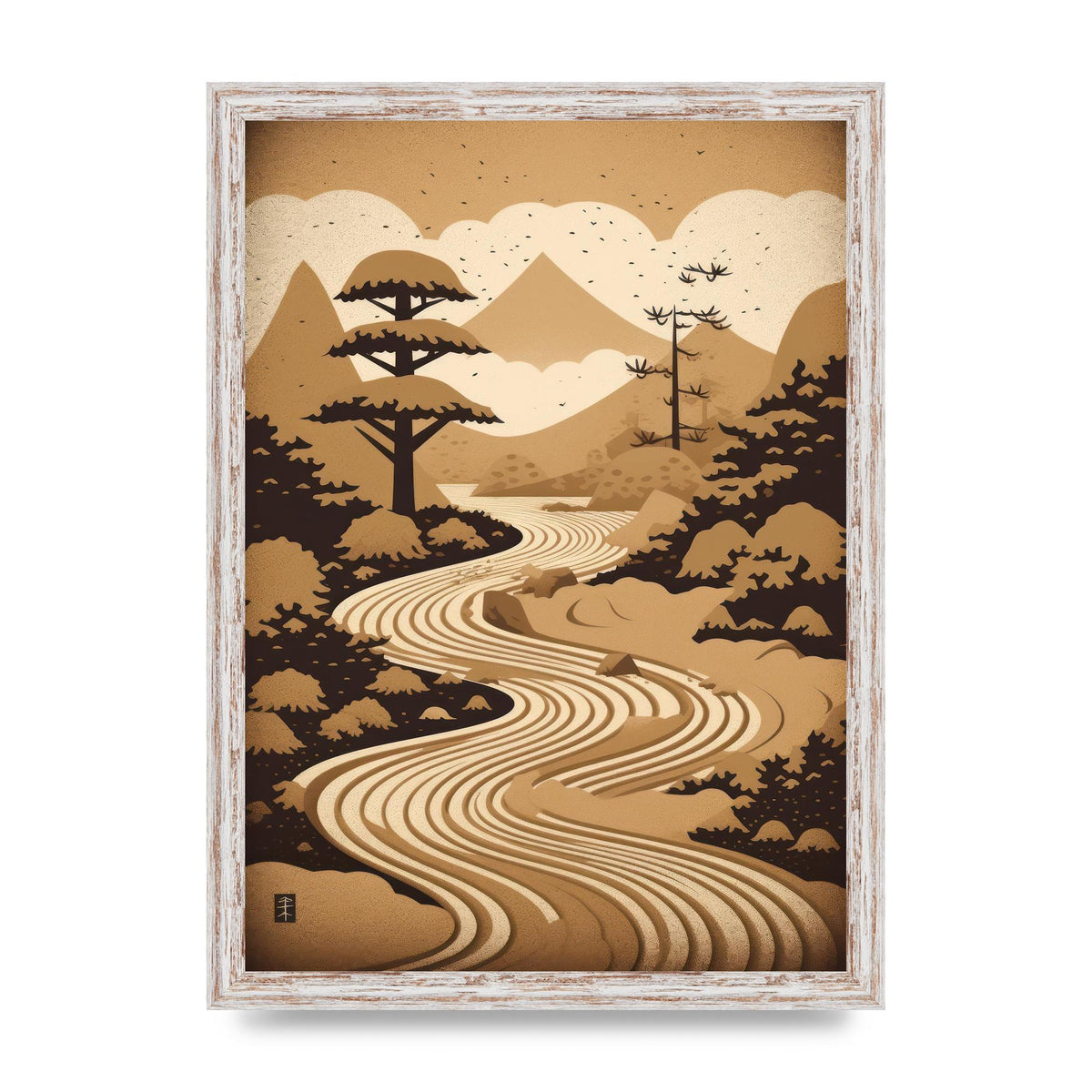 Zen Stone Garden Lithograph