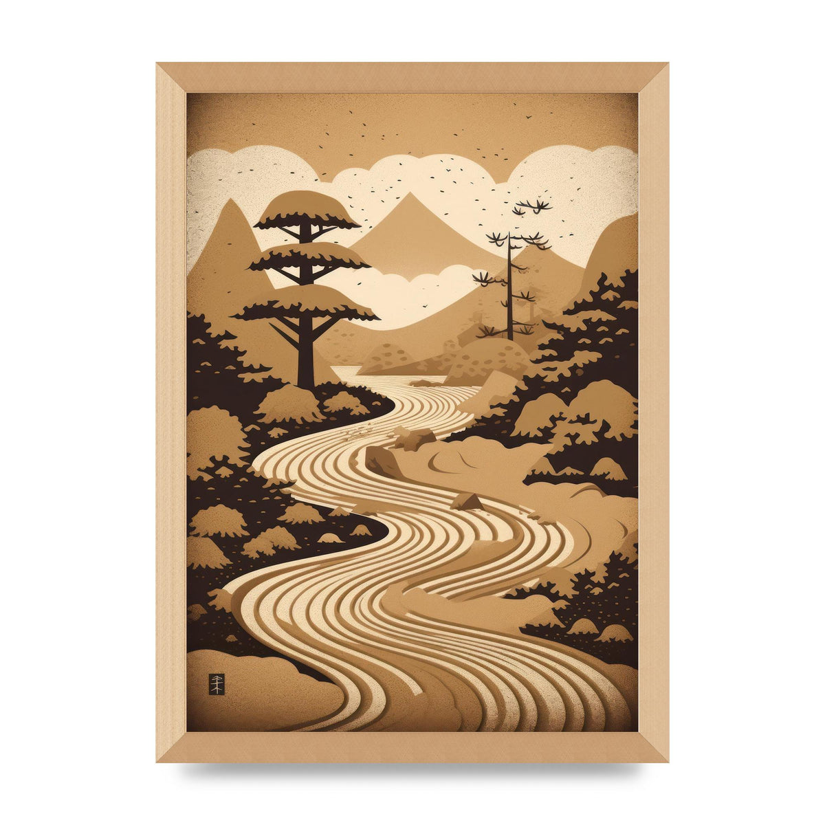 Zen Stone Garden Lithograph