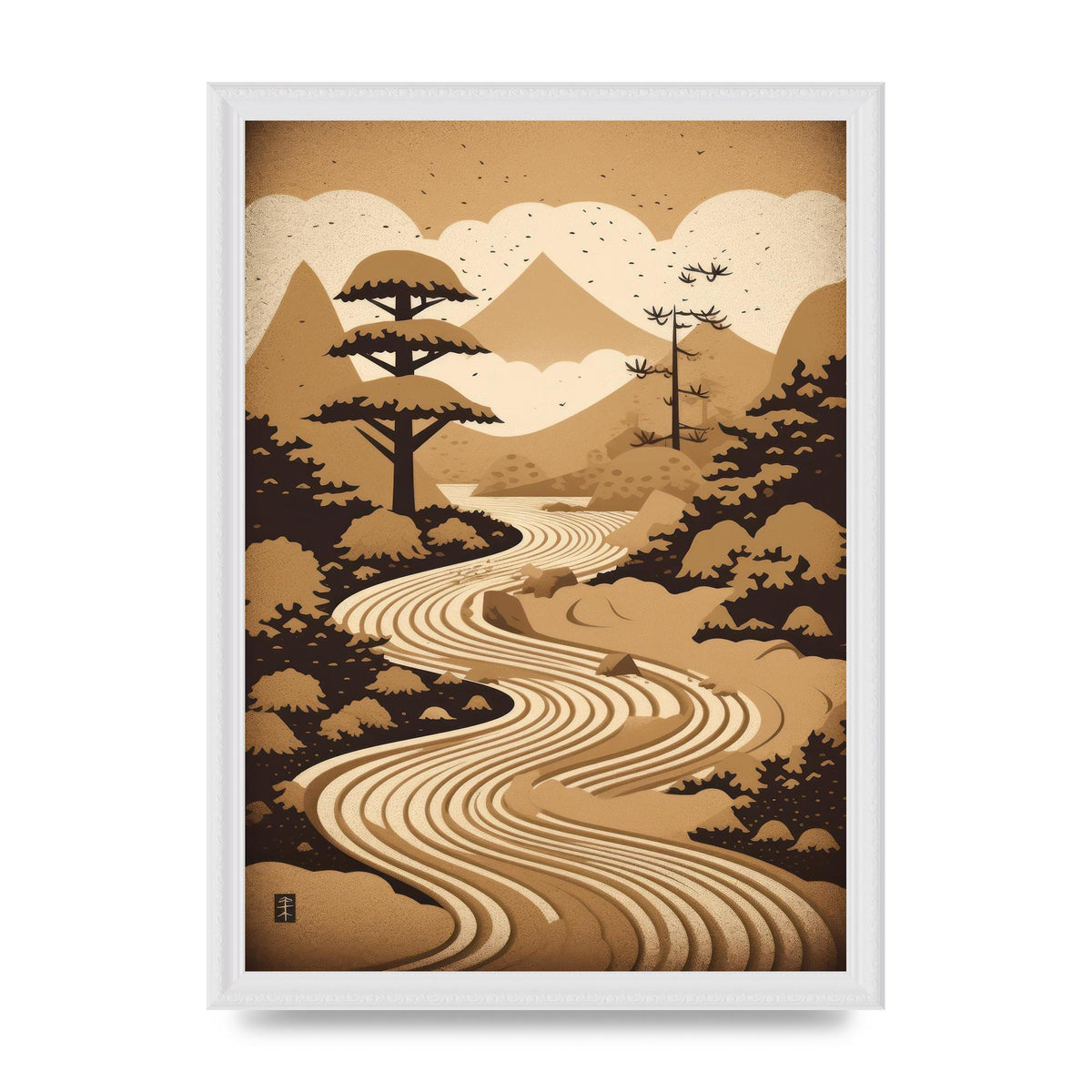 Zen Stone Garden Lithograph