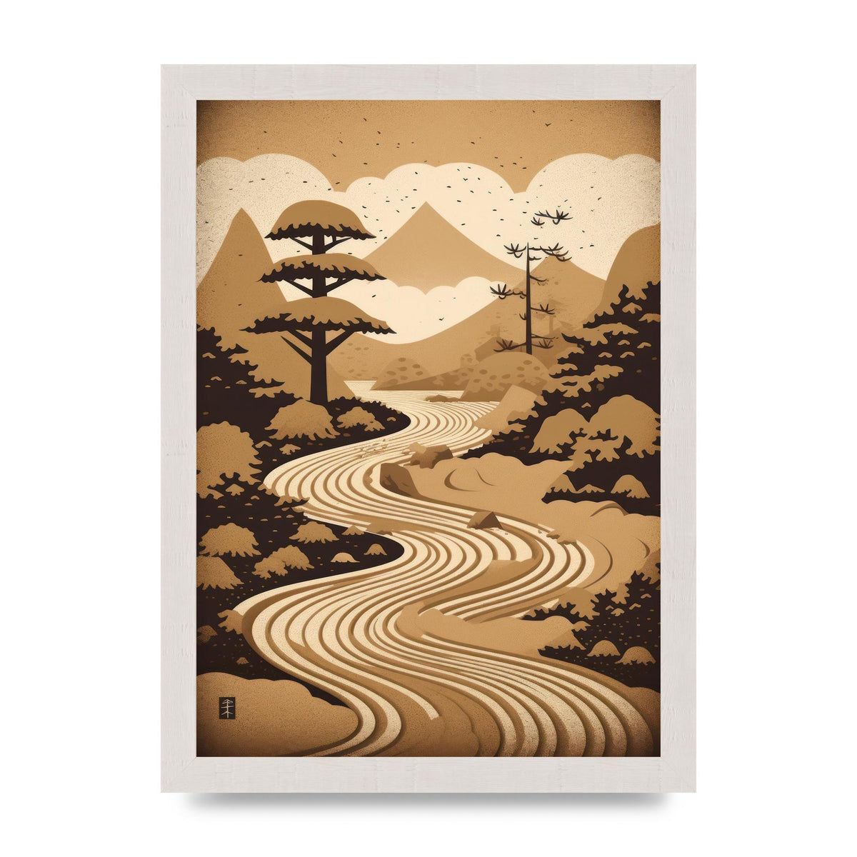 Zen Stone Garden Lithograph