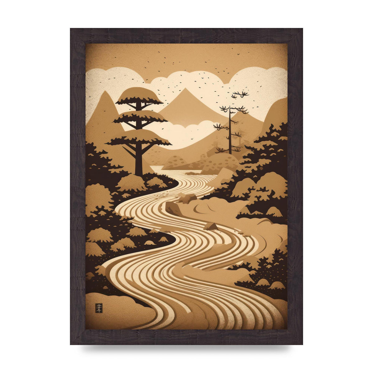 Zen Stone Garden Lithograph