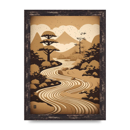 Zen Stone Garden Lithograph