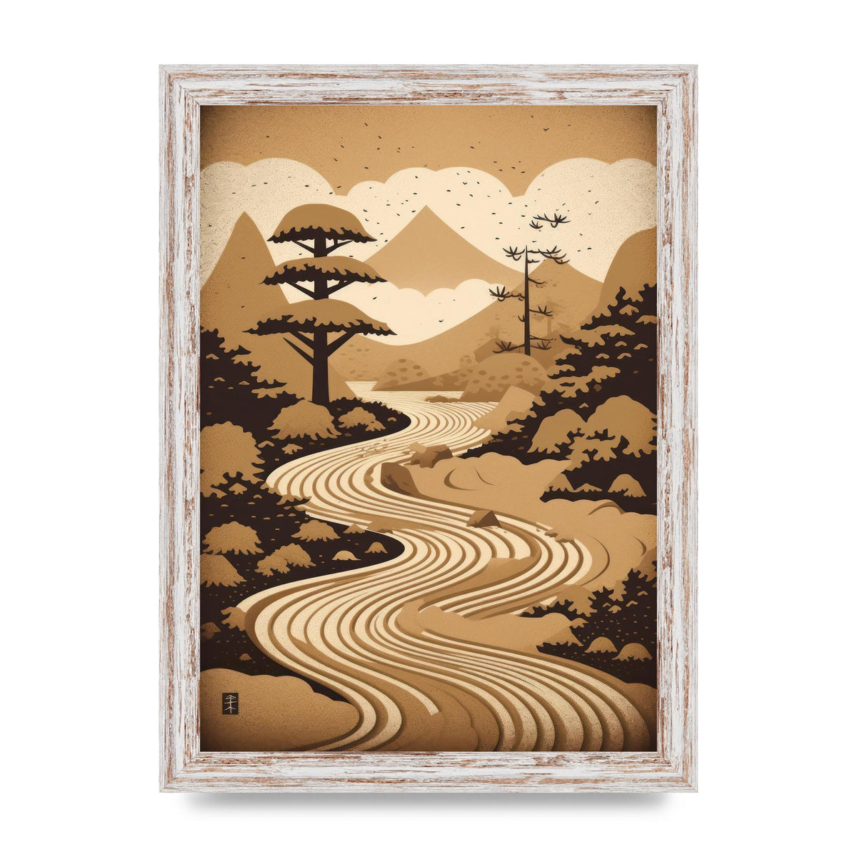 Zen Stone Garden Lithograph