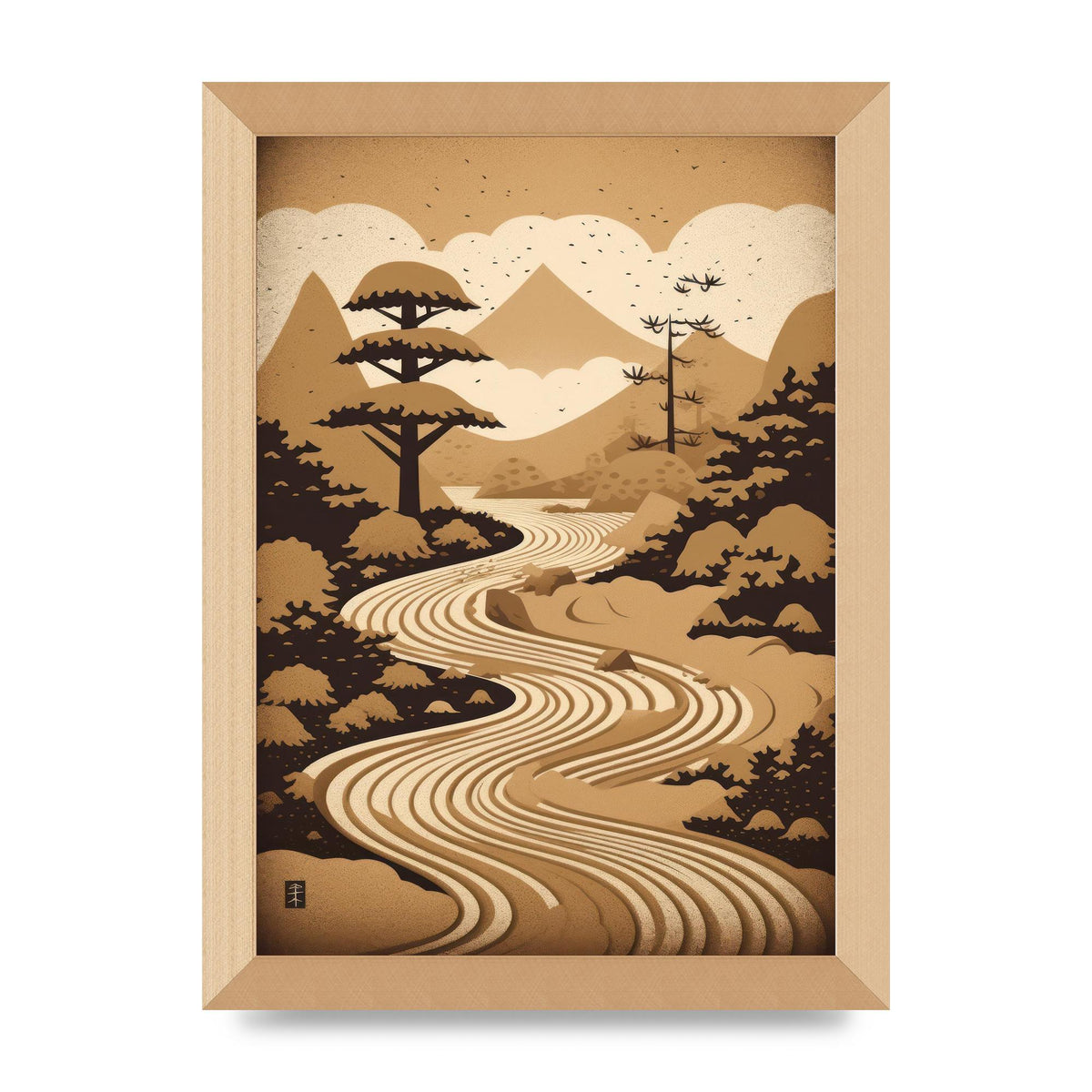 Zen Stone Garden Lithograph