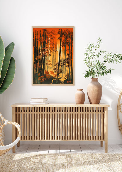Majestic Bamboo Stalks Lithograph