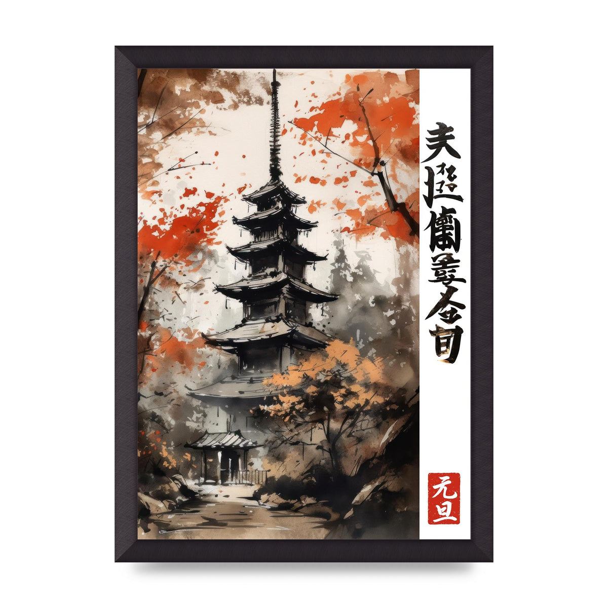 Ukiyo-e Woodblock-Style Geisha