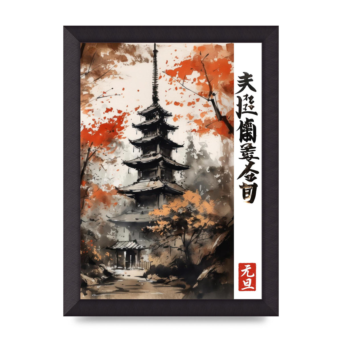 Ukiyo-e Woodblock-Style Geisha