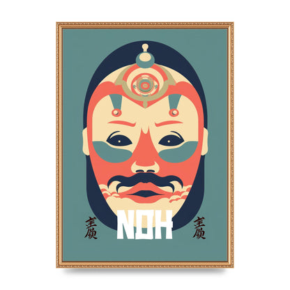 Noh Mask Design in Risograph