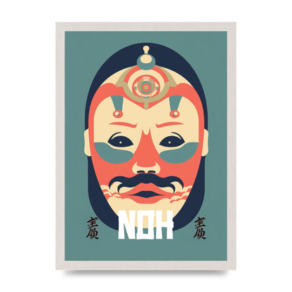 Noh Mask Design in Risograph