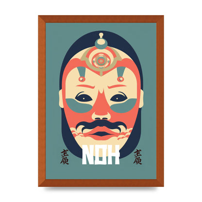 Noh Mask Design in Risograph