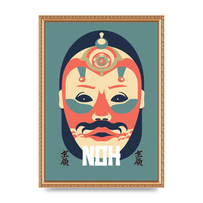 Noh Mask Design in Risograph