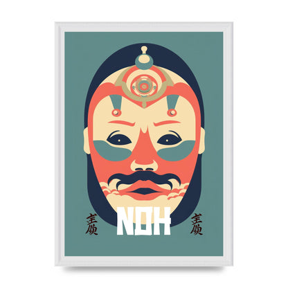 Noh Mask Design in Risograph