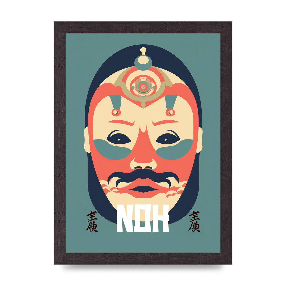 Noh Mask Design in Risograph