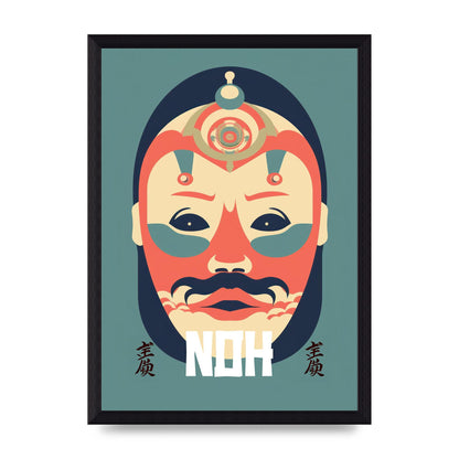 Noh Mask Design in Risograph
