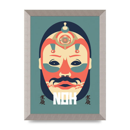 Noh Mask Design in Risograph
