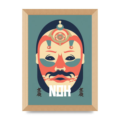 Noh Mask Design in Risograph