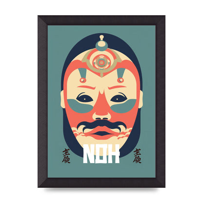 Noh Mask Design in Risograph