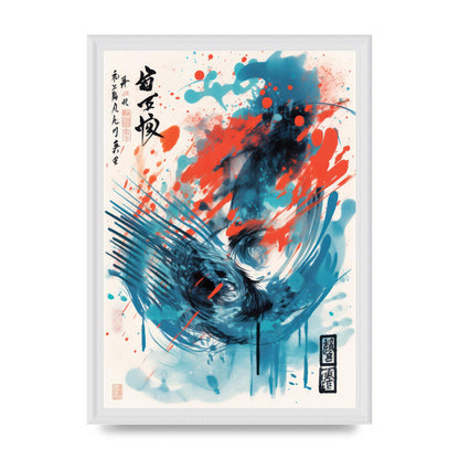 Intricate Japanese Brushstrokes Risograph
