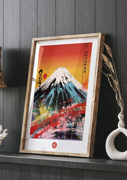 Mount Fuji in Bold Screen Print