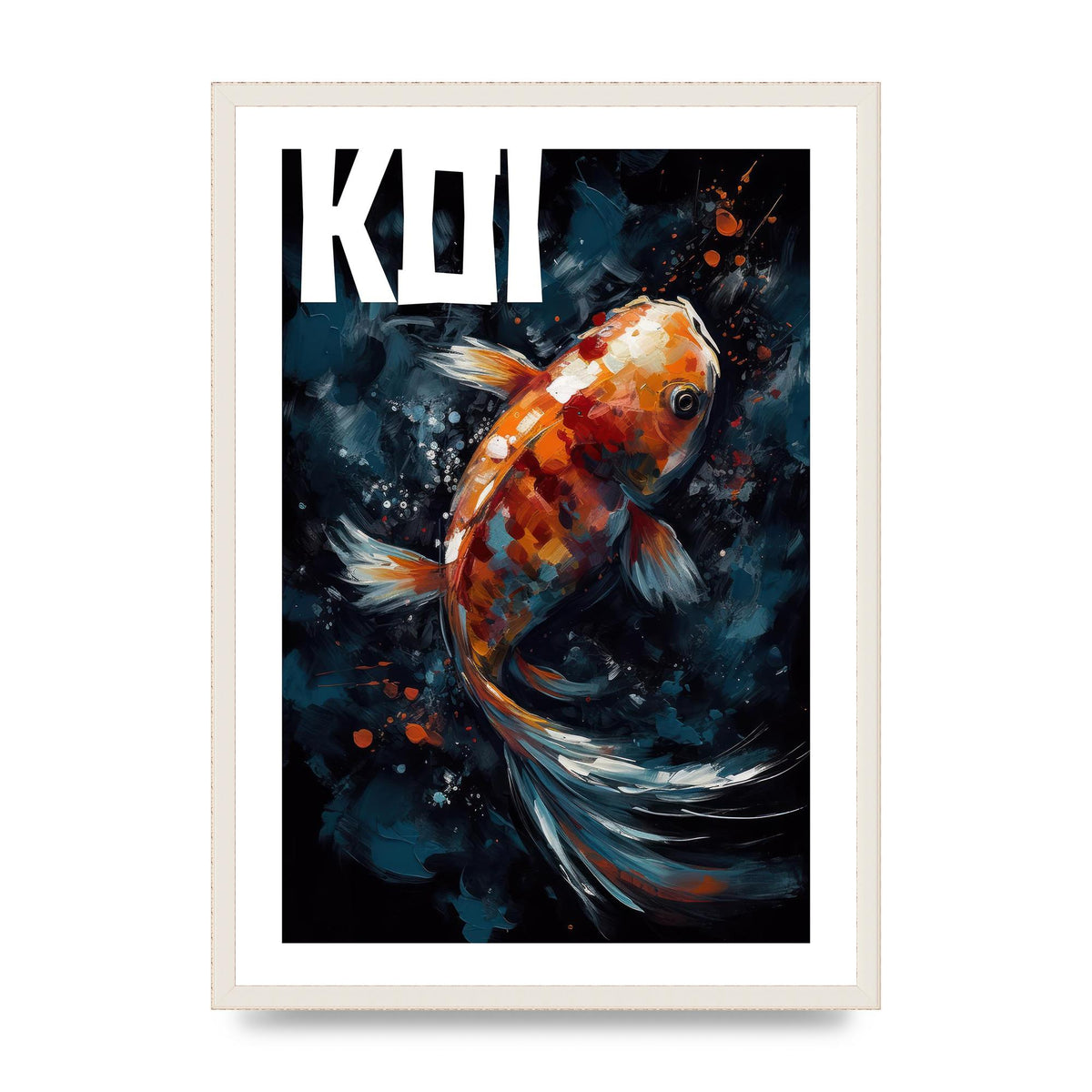 Vibrant Koi Fish Brushstroke Print