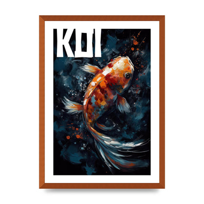 Vibrant Koi Fish Brushstroke Print