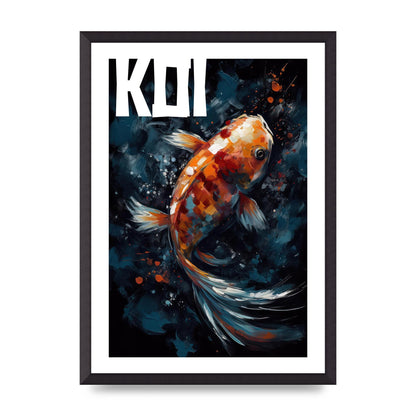 Vibrant Koi Fish Brushstroke Print