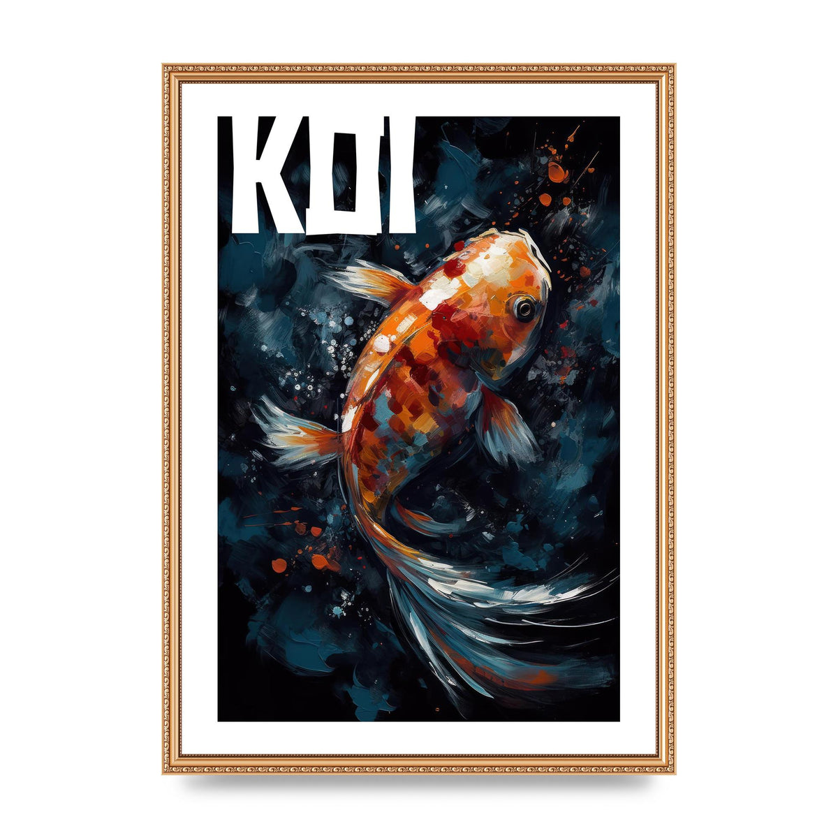 Vibrant Koi Fish Brushstroke Print
