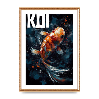 Vibrant Koi Fish Brushstroke Print
