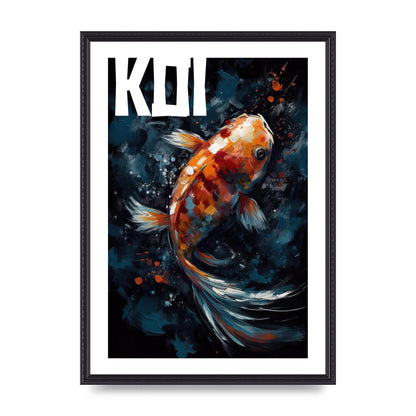 Vibrant Koi Fish Brushstroke Print