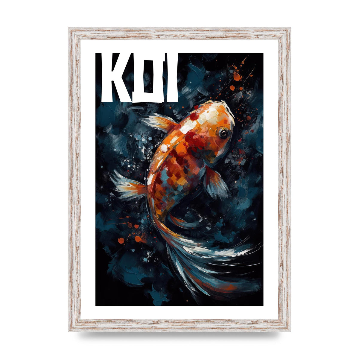 Vibrant Koi Fish Brushstroke Print