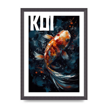 Vibrant Koi Fish Brushstroke Print