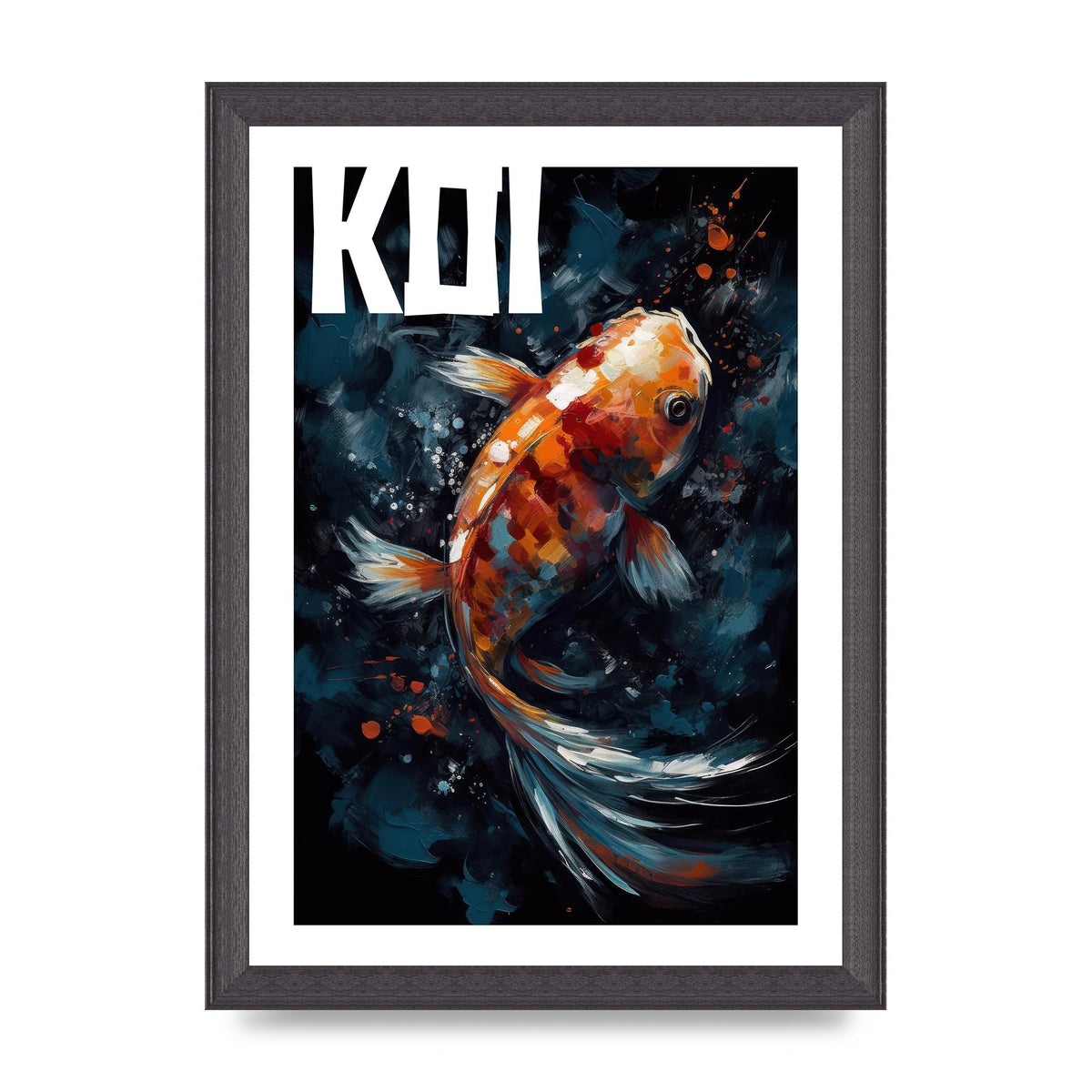 Vibrant Koi Fish Brushstroke Print