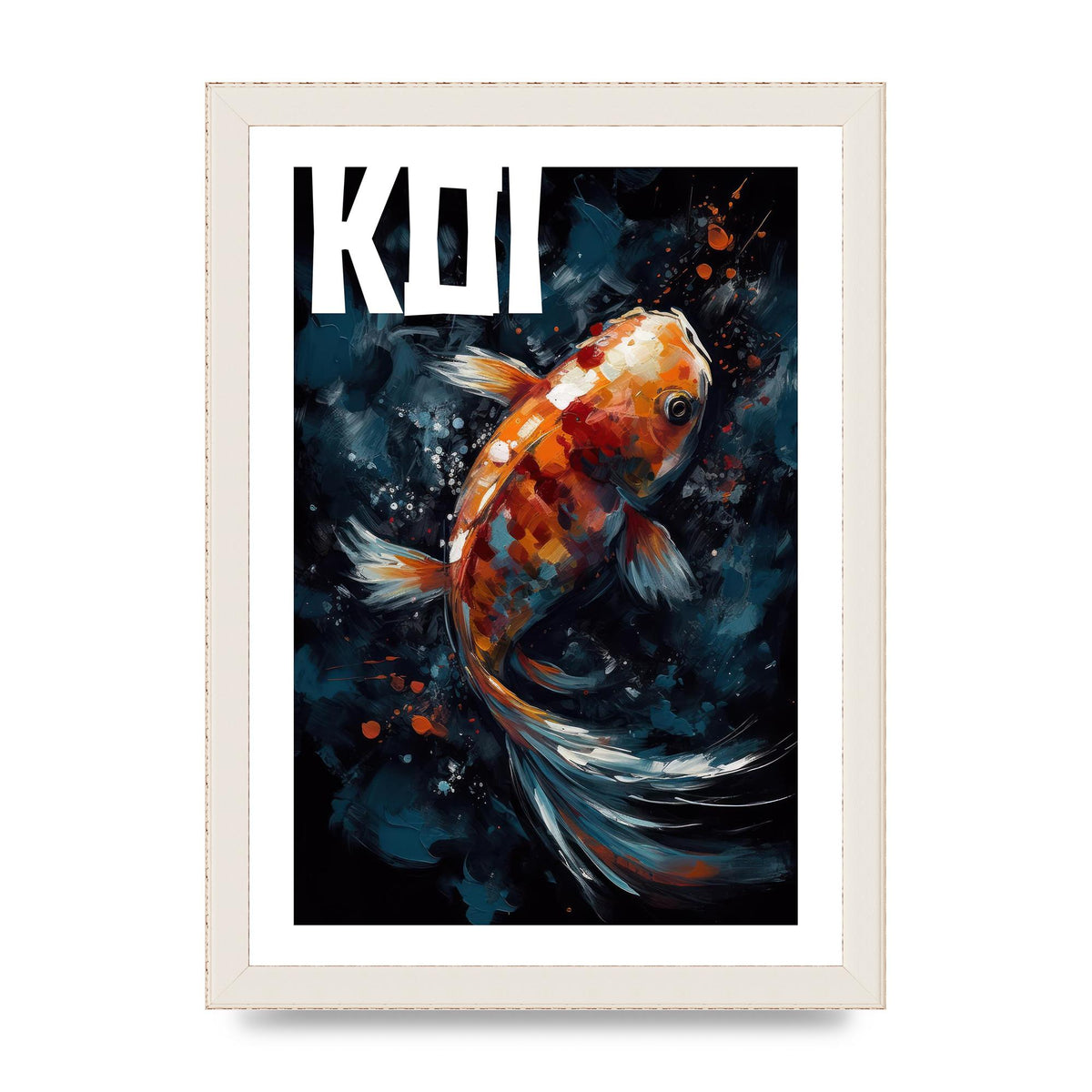 Vibrant Koi Fish Brushstroke Print