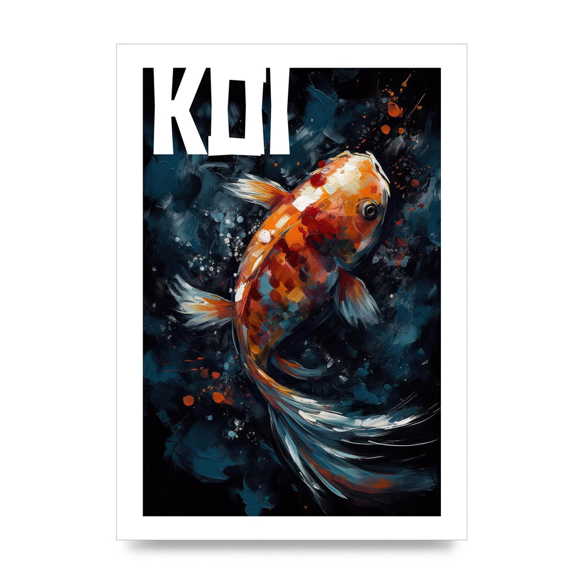 Vibrant Koi Fish Brushstroke Print