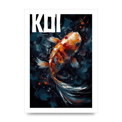 Vibrant Koi Fish Brushstroke Print