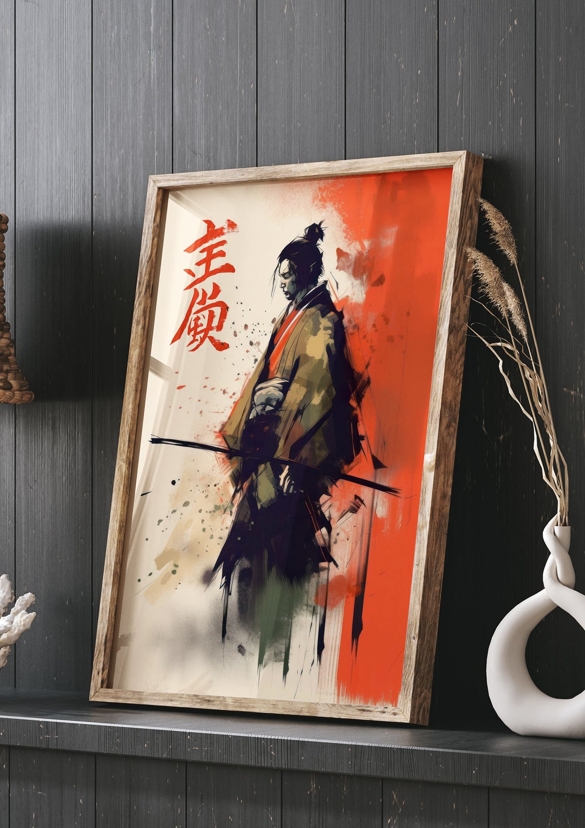 Bold Samurai Silhouette Modern Art