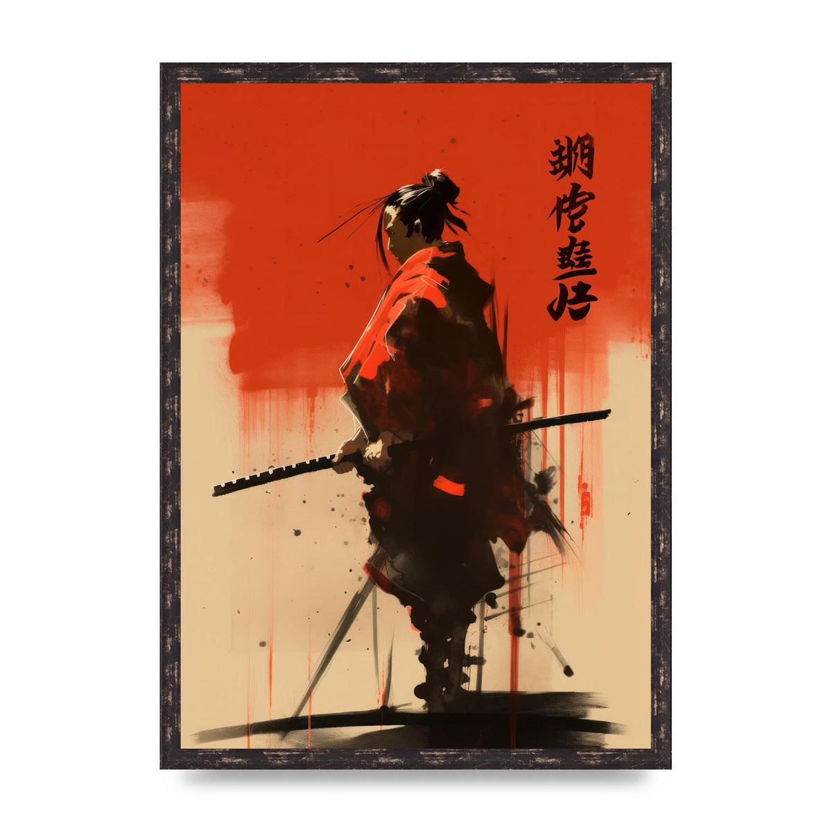 Samurais Bold Silhouette in Vivid Hue
