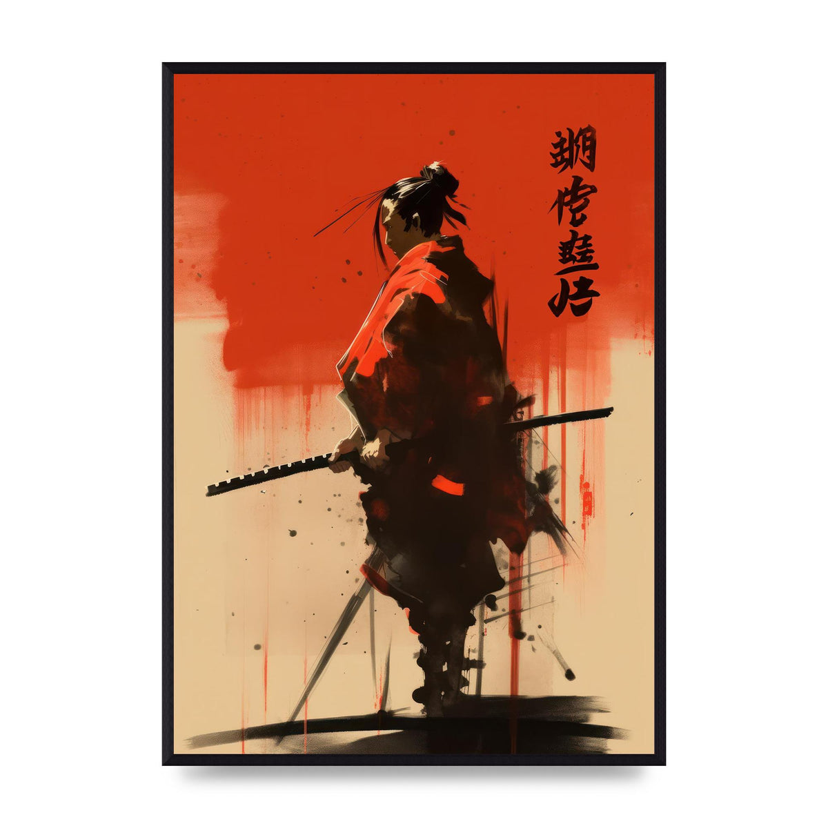 Samurais Bold Silhouette in Vivid Hue