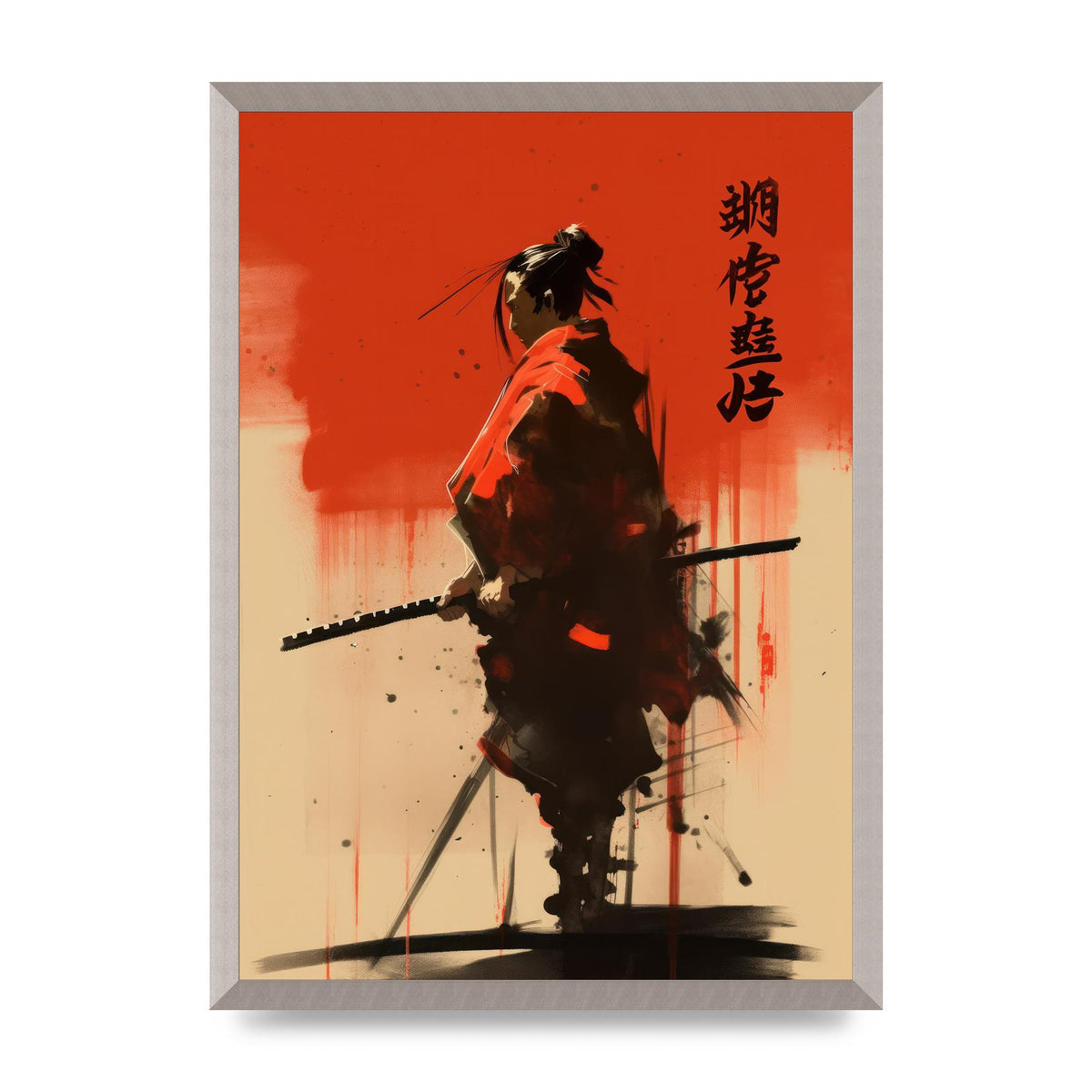 Samurais Bold Silhouette in Vivid Hue