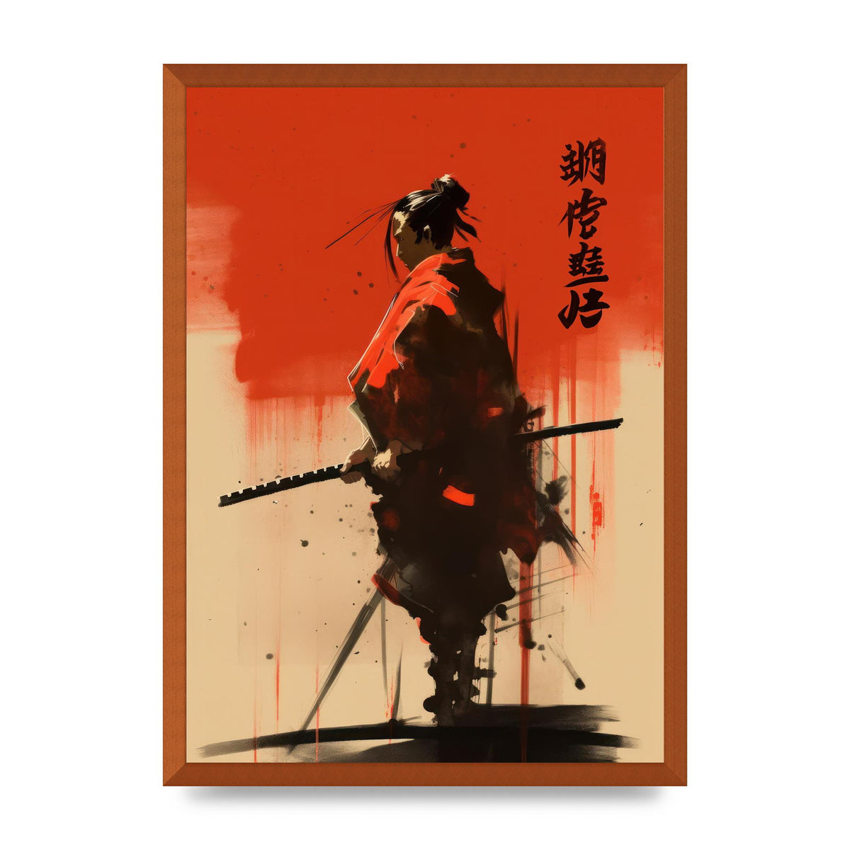 Samurais Bold Silhouette in Vivid Hue