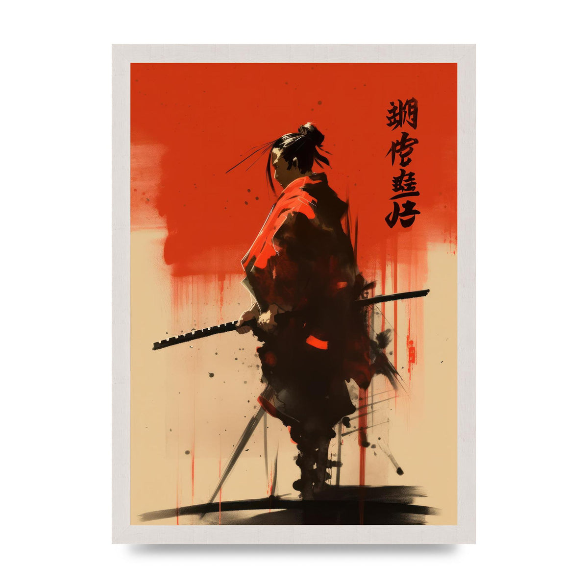 Samurais Bold Silhouette in Vivid Hue