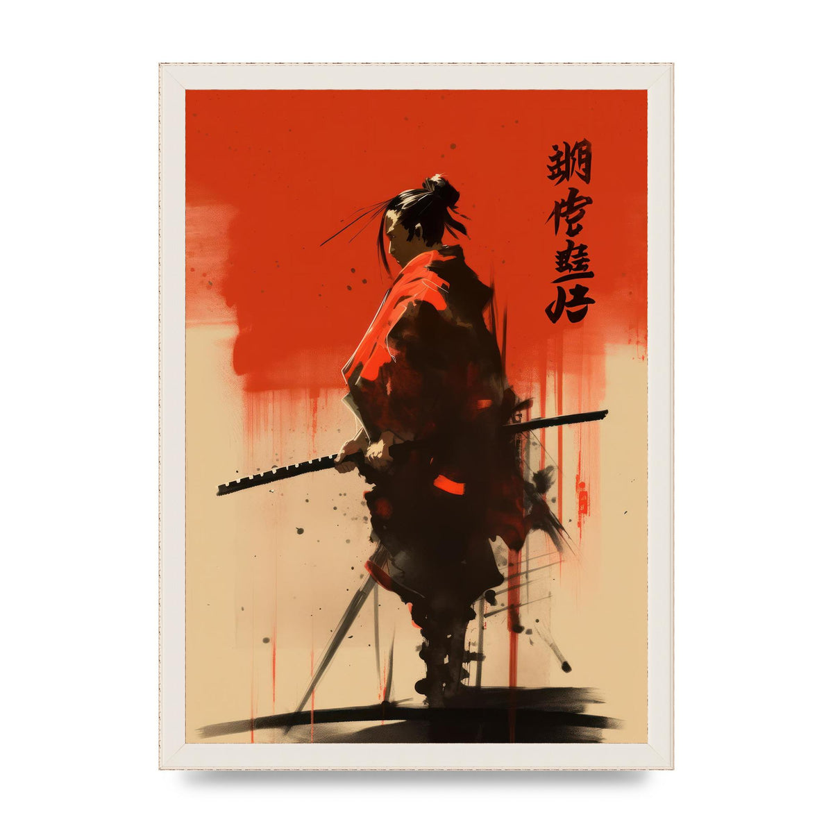 Samurais Bold Silhouette in Vivid Hue