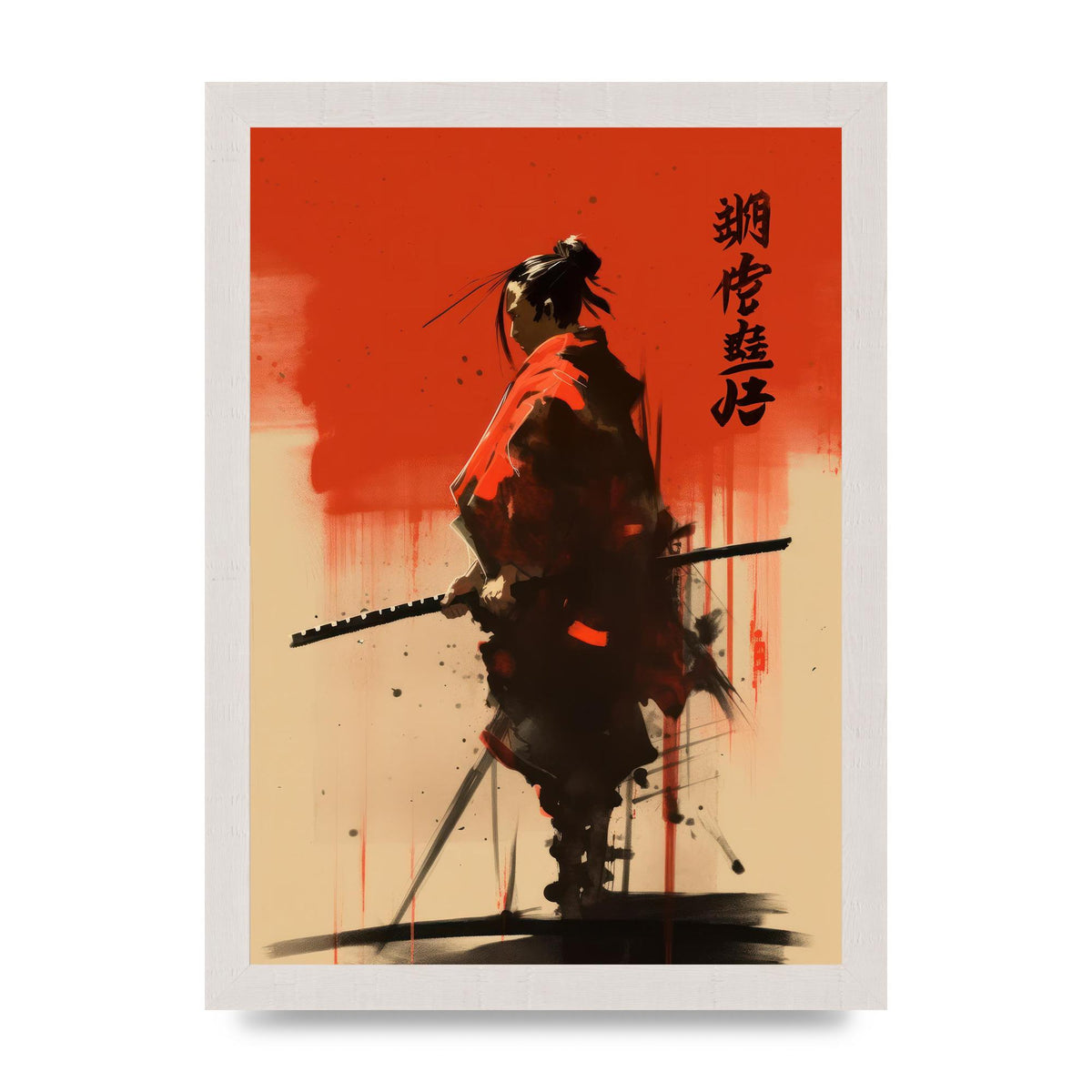 Samurais Bold Silhouette in Vivid Hue