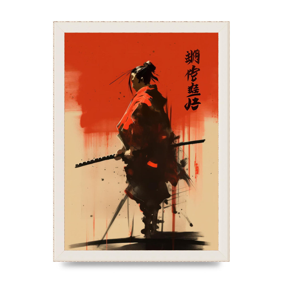 Samurais Bold Silhouette in Vivid Hue