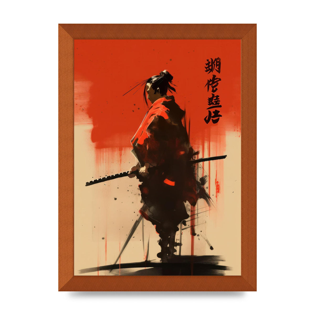 Samurais Bold Silhouette in Vivid Hue