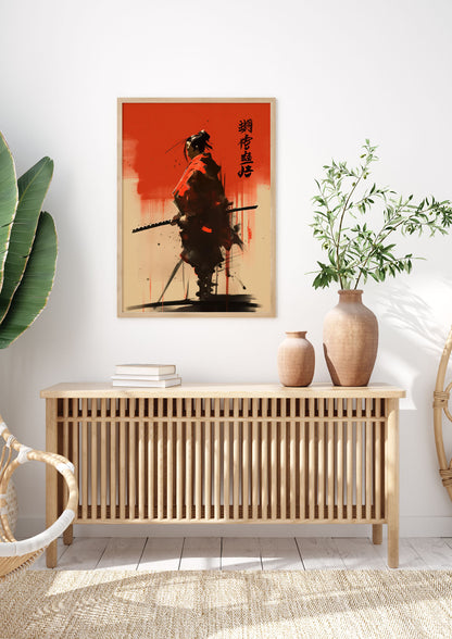 Samurais Bold Silhouette in Vivid Hue