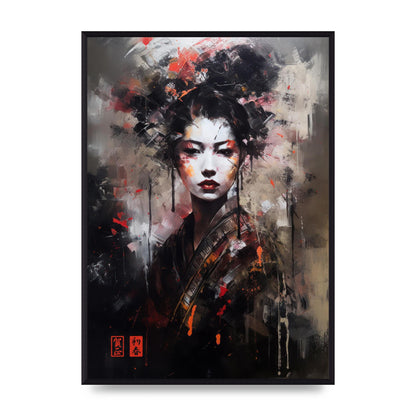 Alluring Geisha in Vivid Strokes
