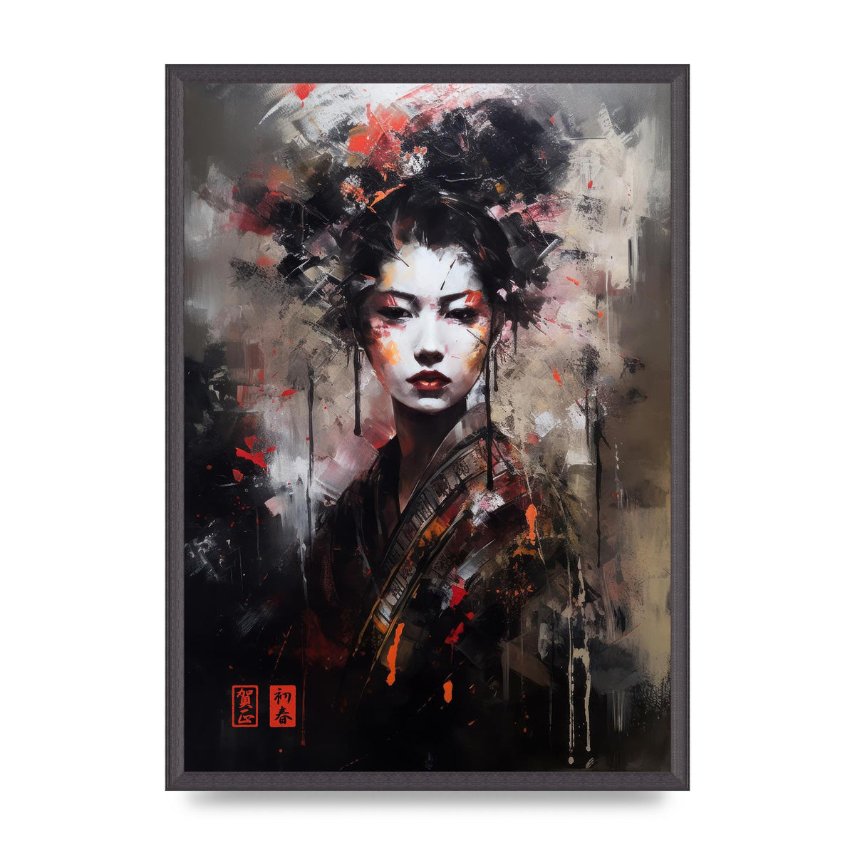 Alluring Geisha in Vivid Strokes
