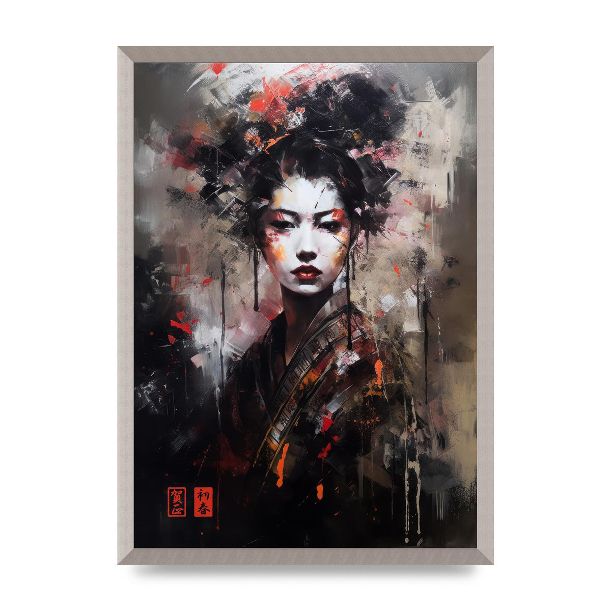 Alluring Geisha in Vivid Strokes