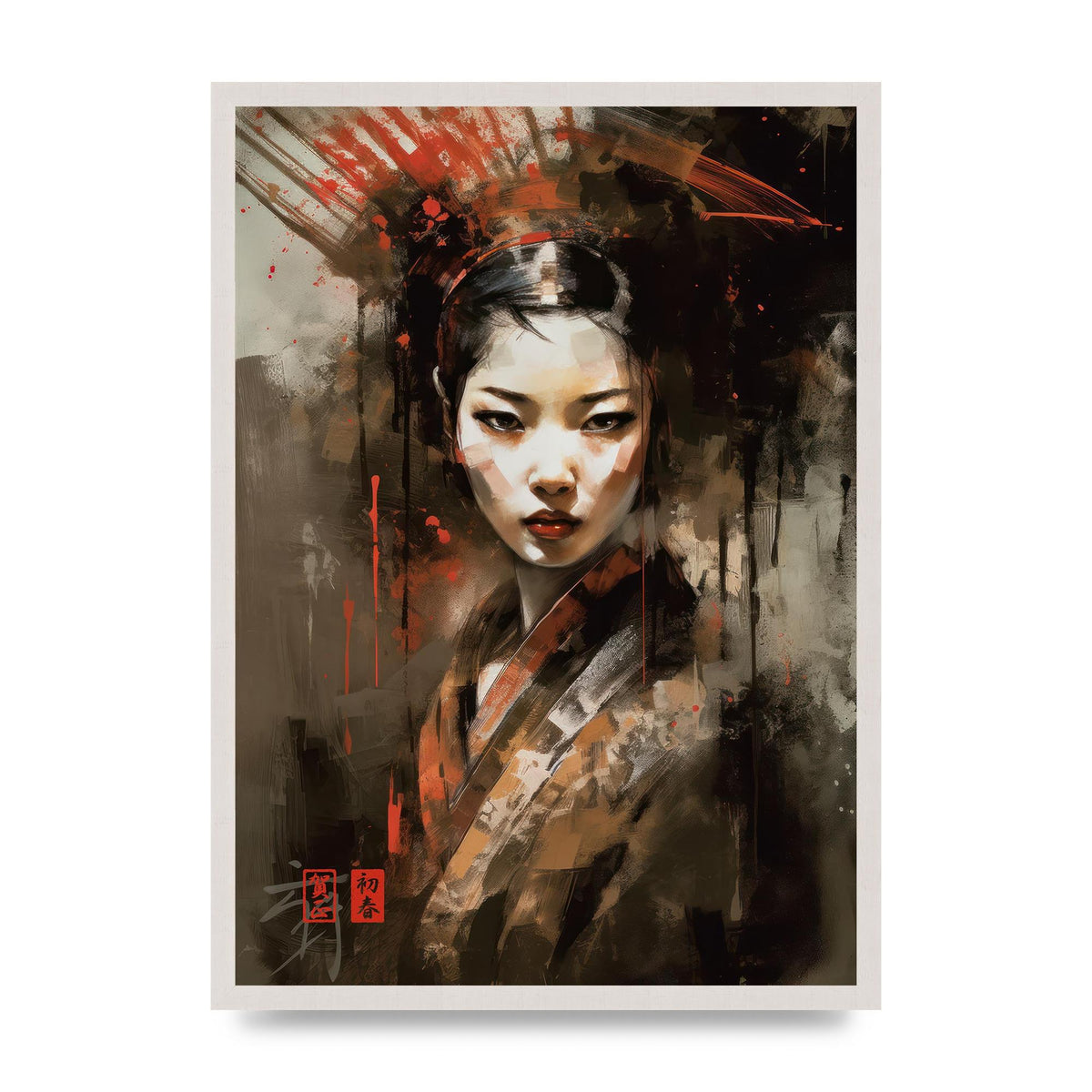 Evocative Geisha Masterful Brushwork